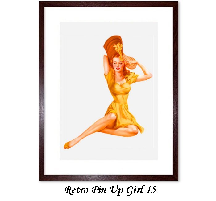 Retro Pin Up Girl Framed Print